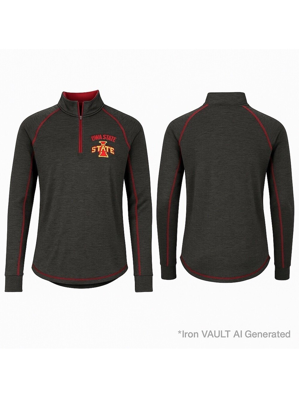 Iowa State Cyclones Womens Small Charcoal 1/4 Zip Pullover Colosseum COTZ30434BN